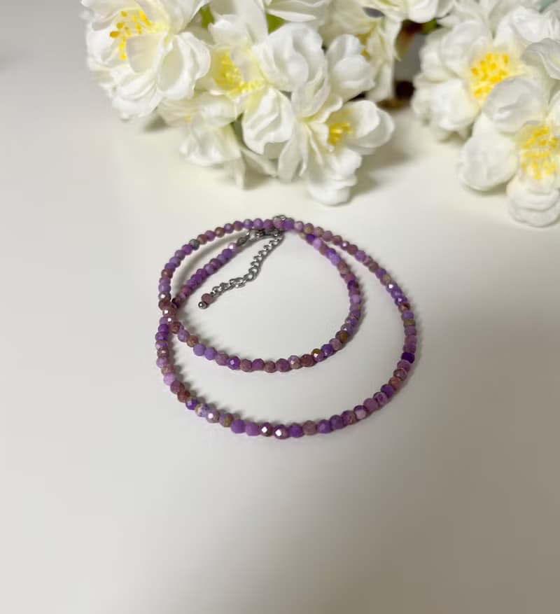 Light Purple Natural Stone Phosphocieder Light Jewelry Necklace