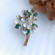 Vintage Jewelry 西洋古董飾品 立體 琺瑯花 花束 小花兒 別針