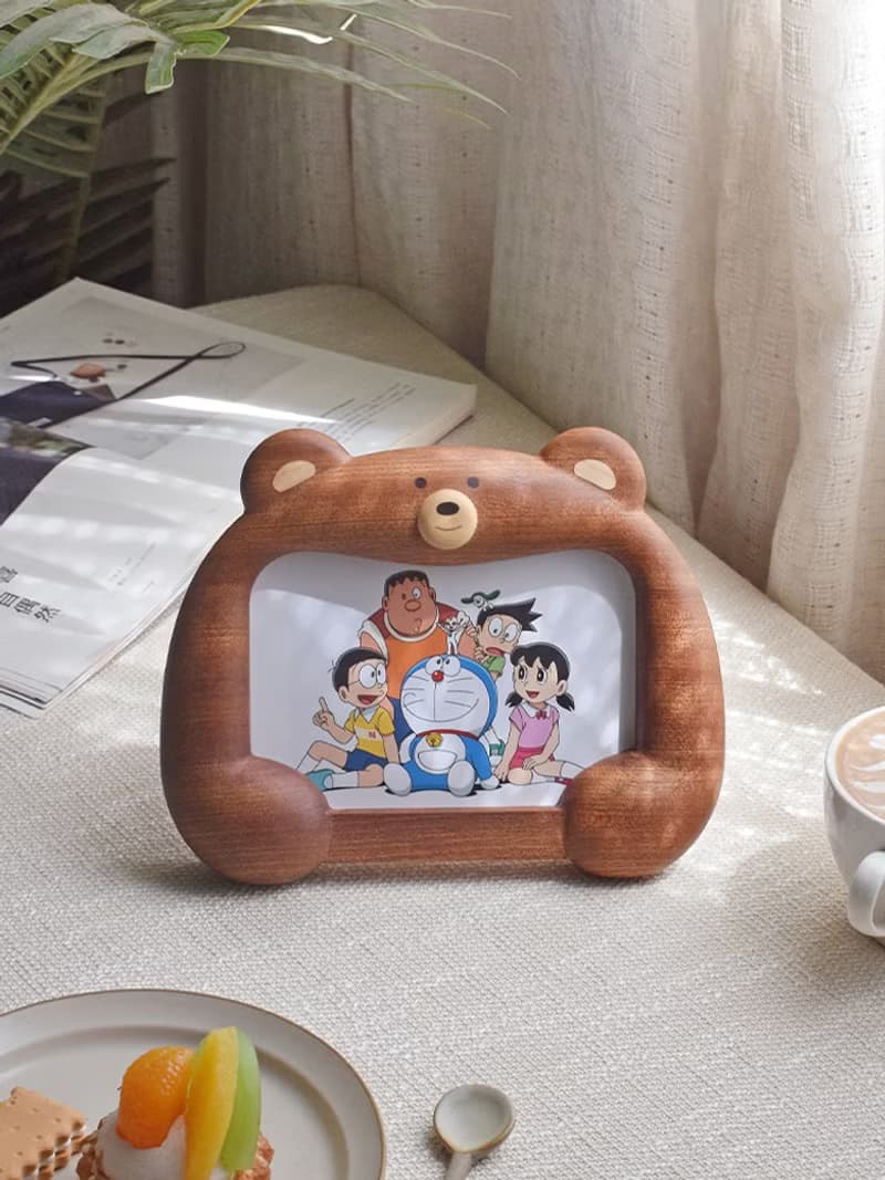 小熊相框 可愛實木畫框裝飾擺件滿月周歲禮物婚紗照禮品