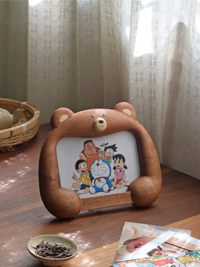 小熊相框 可愛實木畫框裝飾擺件滿月周歲禮物婚紗照禮品