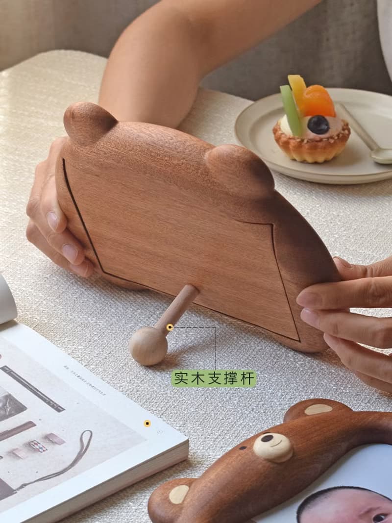 小熊相框 可愛實木畫框裝飾擺件滿月周歲禮物婚紗照禮品