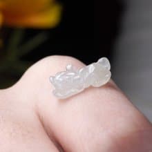 【招財神獸】冰種飄黃翡翠小貔貅擺飾 | 天然緬甸玉翡翠A貨 |送禮