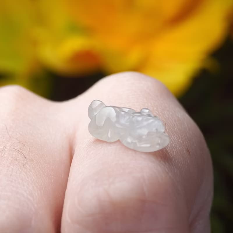 【招財神獸】冰種飄黃翡翠小貔貅擺飾 | 天然緬甸玉翡翠A貨 |送禮