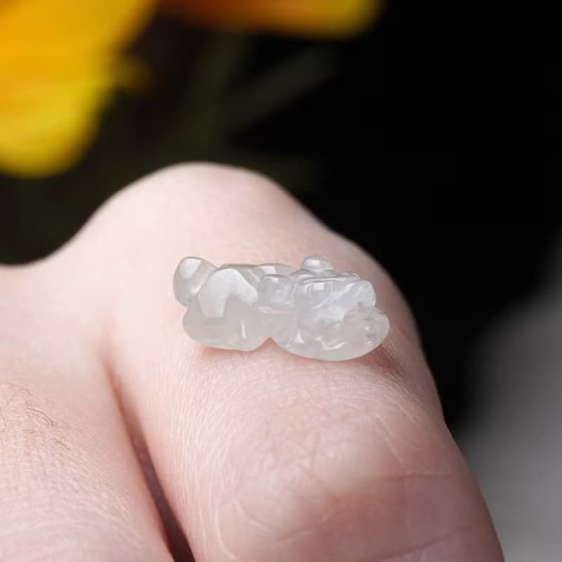 【招財神獸】冰種飄黃翡翠小貔貅擺飾 | 天然緬甸玉翡翠A貨 |送禮