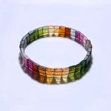 天然礦石 頂級 冰透彩虹碧璽 手排