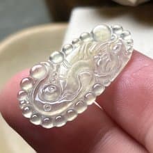 放光玻璃種翡翠懷古龍牌 | 天然緬甸玉A貨翡翠 | 送禮