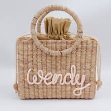 HotSummer special made-to-order gifts, woven bags, Straw tote bags, 稻草手提袋 草編包