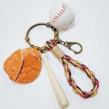 Paris*Le Bonheun。幸福手作。運動系列。棒球(橘)。編織鑰匙圈手