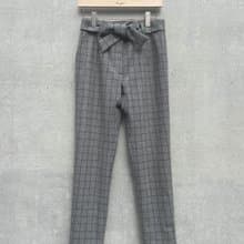 英倫毛呢格紋褲(灰)