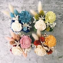 香色小桌花-情人節/擴香花/乾燥花/婚禮小物/辦公室小物