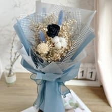 單朵永生玫瑰花束(黑色系) 情人節 教師節 七夕 紀念日