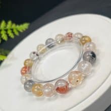 精品彩色閃靈鉆手串11mm冰透閃片赫爾基蒙水晶手環女單圈凈化脈輪