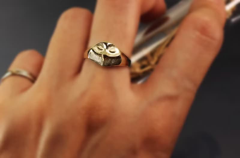 動物系列-眯眯眼暗公鳥黃銅戒