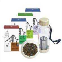 【特惠組合】四款經典台灣烏龍茶+冷熱泡隨身壺(3種容量可選)