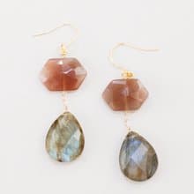 チョコレートムーンストーン ラブラドライト ムーンストーン ピアス イヤリング ピアスチャーム