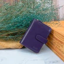 義大利植鞣革雙面卡層舌扣牛皮中夾95142(紫色)