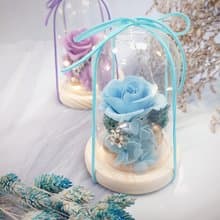 永生花玻璃盅(小)  不凋花 永生花 禮物 花藝 玻璃罩 裝飾 玫瑰花