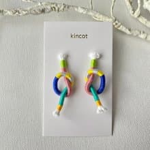 ノット ピアス・イヤリング【ライトグリーン】