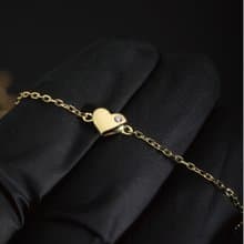 FREYA  單鑽 愛心手鍊 設計款-純銀14k金