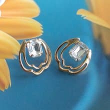 Vintage Jewelry 西洋古董飾品 氣質復古白鑽 針式耳環