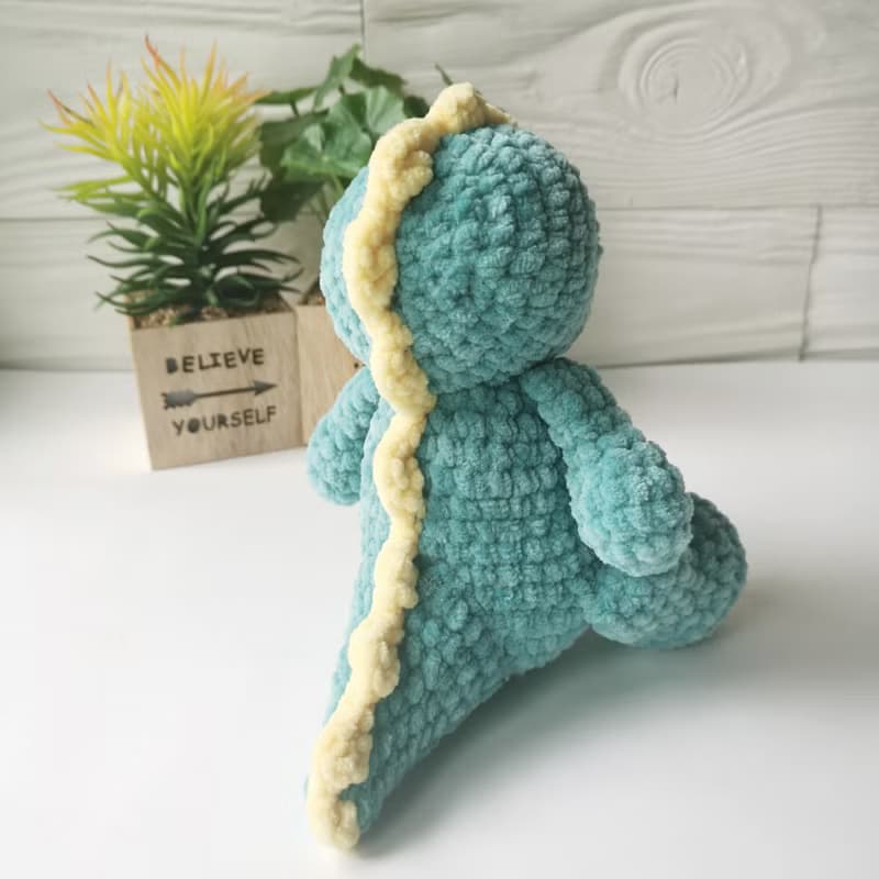Crochet dinosaur, Dinosaur plush stuffed toy, Cute dinosaur baby shower gift