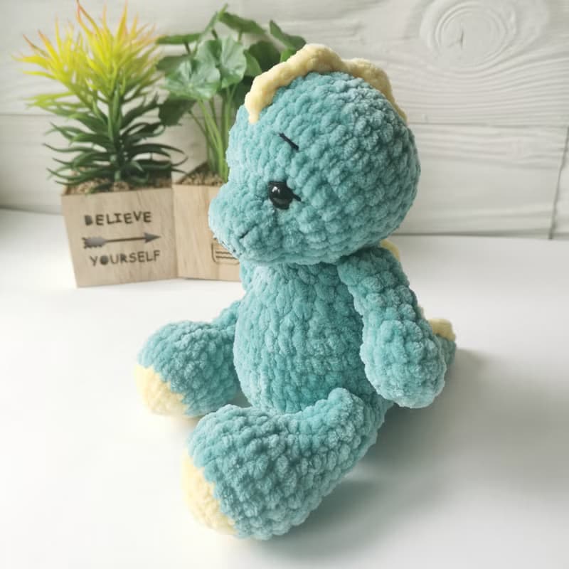 Crochet dinosaur, Dinosaur plush stuffed toy, Cute dinosaur baby shower gift