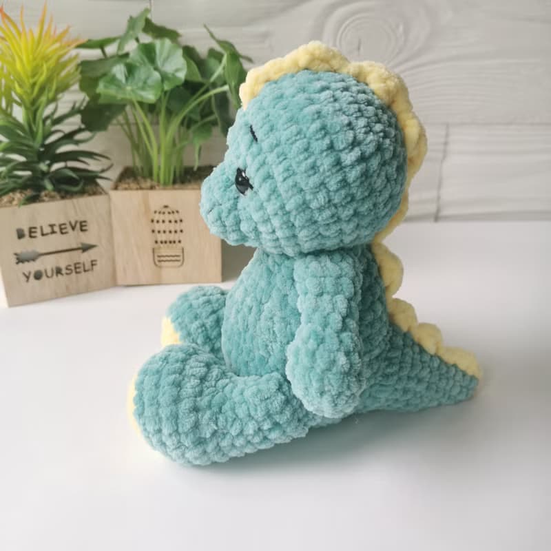 Crochet dinosaur, Dinosaur plush stuffed toy, Cute dinosaur baby shower gift