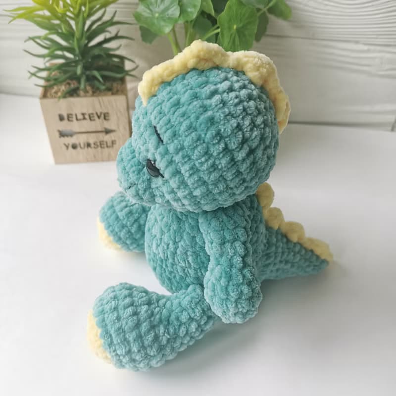 Crochet dinosaur, Dinosaur plush stuffed toy, Cute dinosaur baby shower gift