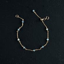 14kgf Aquamarine Chain Bracelet Gift Box