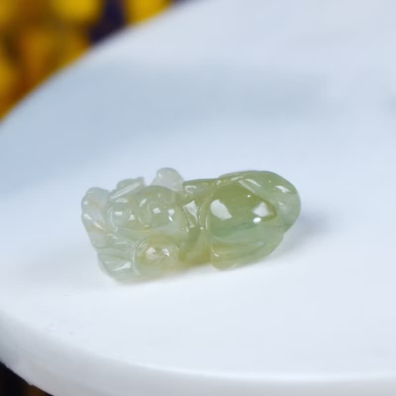 【招財神獸】冰飄黃翡翠戰神貔貅 | 天然緬甸玉翡翠 | 送禮