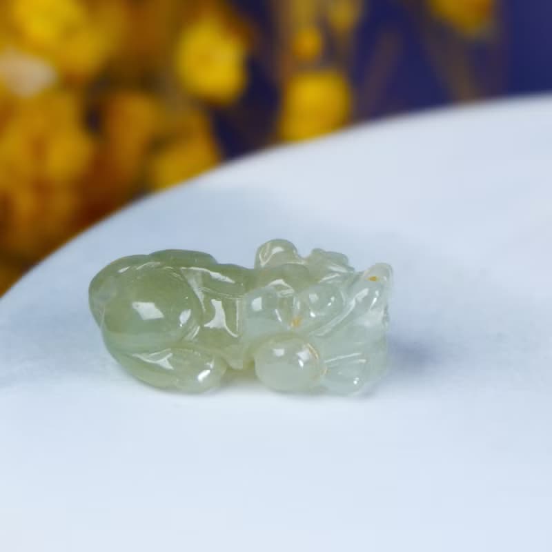 【招財神獸】冰飄黃翡翠戰神貔貅 | 天然緬甸玉翡翠 | 送禮