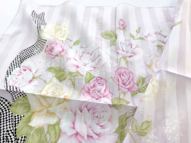 Christian Dior Vintage Handkerchief — Floral Roses Bouquet 19 x 19 inches