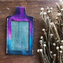 atwill。 手工刷色皮革經典識別證套項鍊/藍紫色