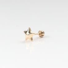 14K Star Piercing 立體星星鎖珠耳環(單個)耳骨 耳窩 不退色