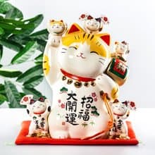 日本藥師窯祈福大開運儲蓄罐招財貓擺件店鋪開業喬遷結婚生日禮物