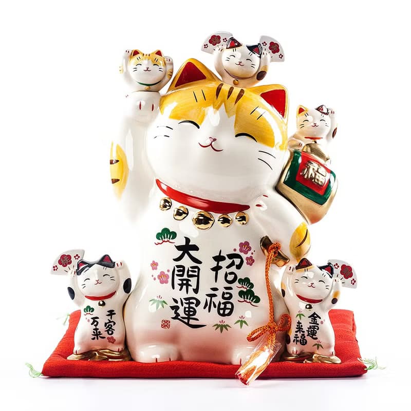 日本藥師窯祈福大開運儲蓄罐招財貓擺件店鋪開業喬遷結婚生日禮物
