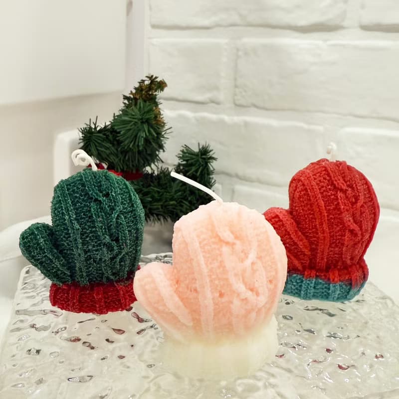 聖誕節雪人手套香氛蠟燭