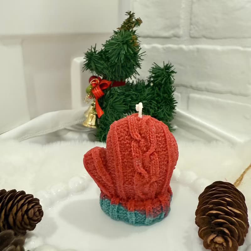 聖誕節雪人手套香氛蠟燭