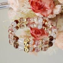 流光溢彩的時光-膠花水晶/花幽靈/草莓晶/黑金超七/紫玉晶/手鍊