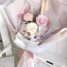 韓系藕粉香氛永生花束/香氛花束/求婚花束/生日花束/情人節花束
