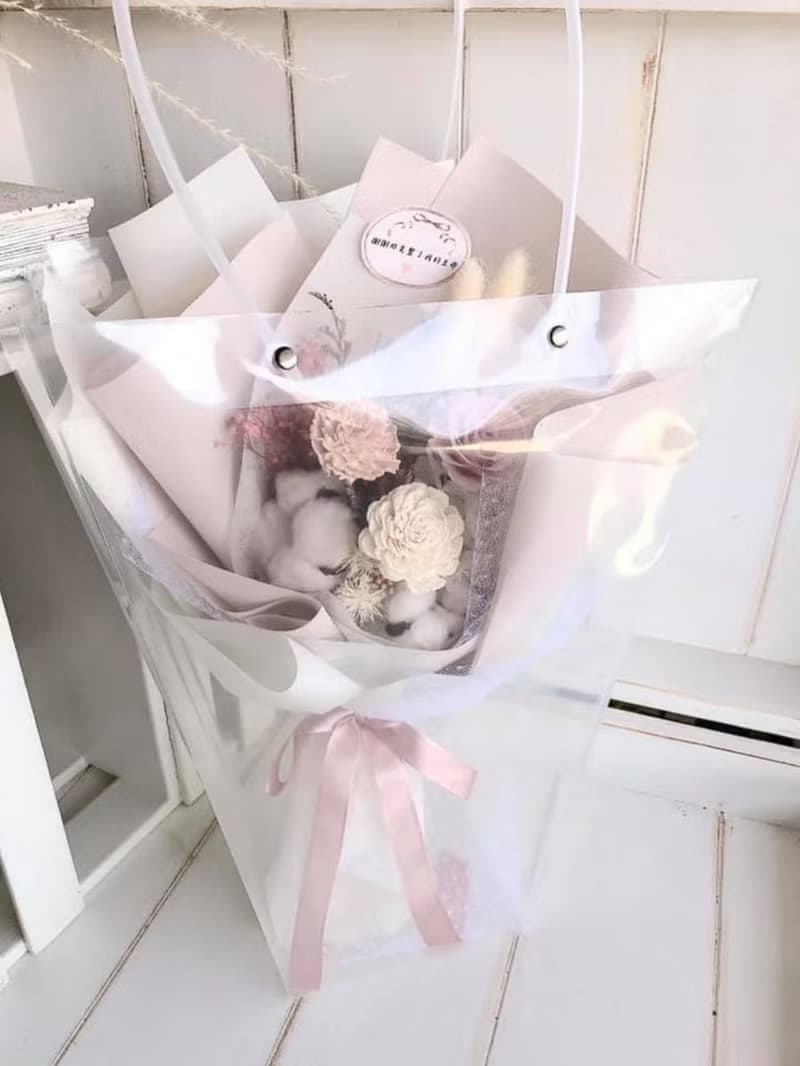 韓系藕粉香氛永生花束/香氛花束/求婚花束/生日花束/情人節花束