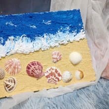 【體驗】石英砂貝殼海 肌理畫