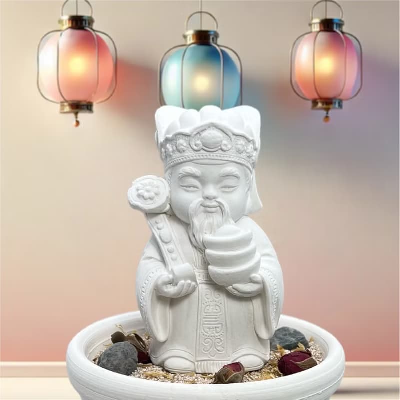禪風設計 佛藝新美學 精油香氛擴香 淨念吉祥之財神爺中盤套組