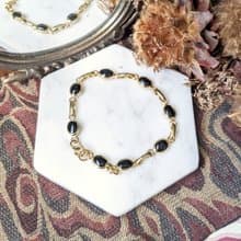 【老飾品/西洋老件】黑色壓克力復古手鍊