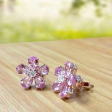 For get me not Earrings,A beautiful Pink Sapphire Gemstones 4.15Ct