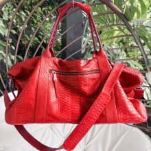 Snakeskin Weekender Duffle Bag Leather Weekender Bag Snakeskin Travel Bag