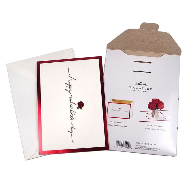 愛你紅玫瑰花束【Hallmark-Signature立體手工卡 情人節】