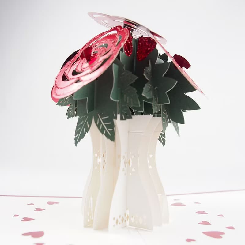 愛你紅玫瑰花束【Hallmark-Signature立體手工卡 情人節】
