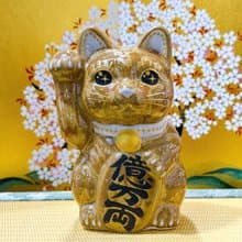 【朱釉億寶】日本清水燒招財貓 | 古地朱茶 - 億万両 右