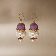 Corona Goblet with Purple Agate 日冕盅耳飾-紫瑪瑙